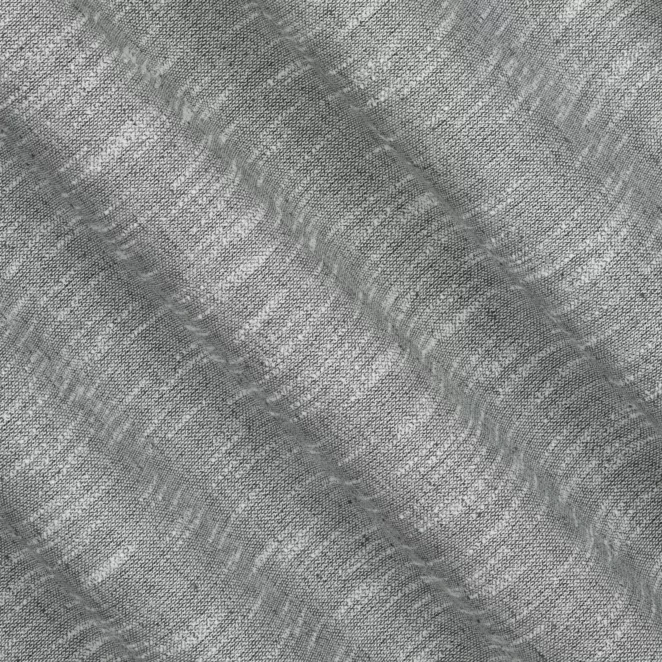 H211/8 Zasłona szyta na taśmie 5 cm popielata z matowej luźnotkanej tkaniny z efektem melanżu, wykończona obciążnikiem