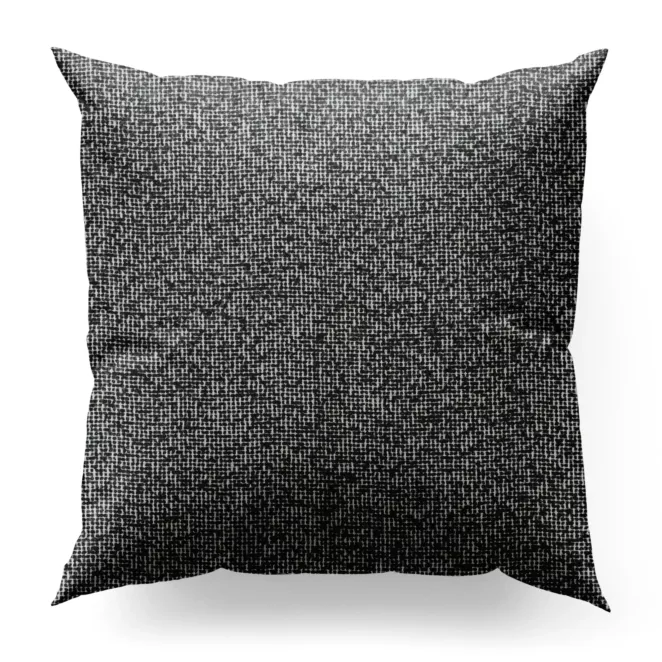 Poszewka szyta czarna z tkaniny typu bukla z efektem melanżu