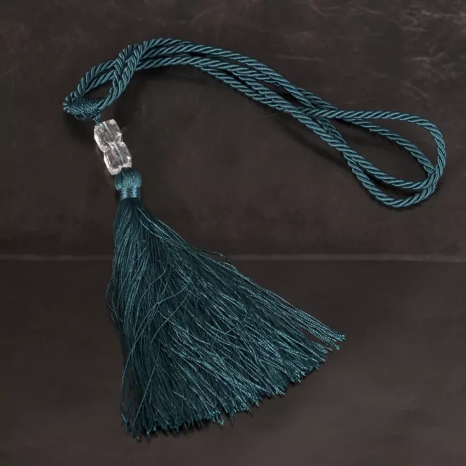 Dekoracyjny sznur do zasłon ZOJA upinacz z chwostem i kryształkami