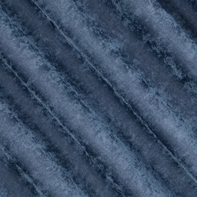 R203/15 Zasłona szyta na taśmie 5 cm granatowa z miękkiej tkaniny szenilowej typu dimout o naturalnym splocie