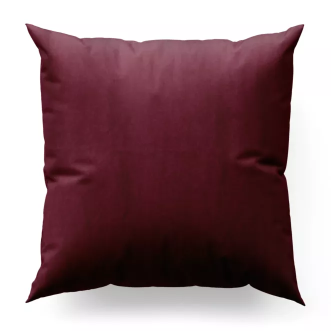 Poszewka szyta SAFARI bordowa z miękkiej welwetowej tkaniny z połyskiem