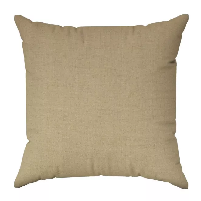 Poszewka szyta ciemnokremowa z tkaniny w stylu eko o naturalnym splocie
