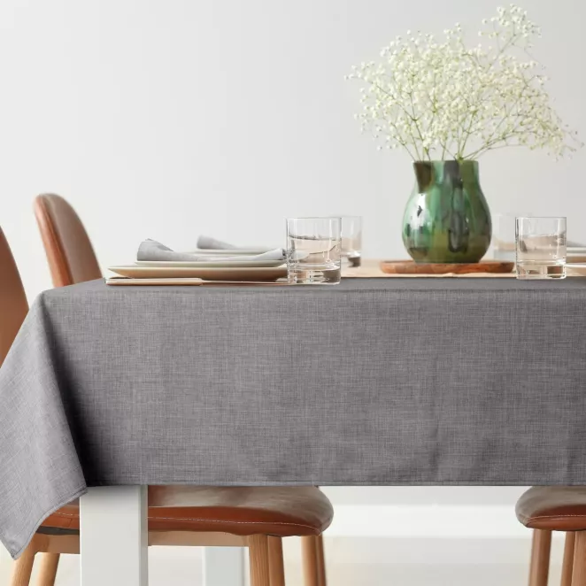 Obrus na stół 140x180 cm srebrny wodoodporny - KATE
