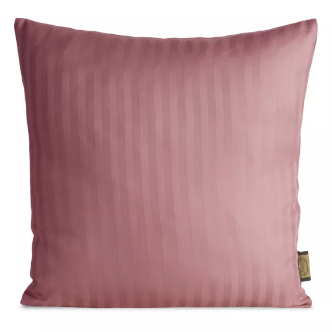 Poszewka na poduszkę 40x40 cm z satyny bawełnianej różowa w delikatne prążki VERA
