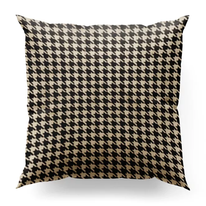 Poszewka szyta czarno złota z welwetowej tkaniny obiciowej w elegancki wzór, w stylu glamour Italissima Eva Minge