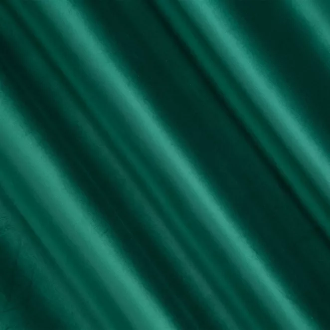 P277/36 Zasłona szyta na taśmie 5 cm ciemnozielona z miękkiej półmatowej tkaniny welwetowej