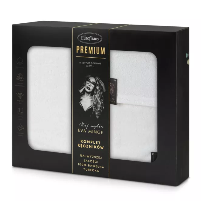 Zestaw ręczników bawełnianych na prezent 3 szt kolor biały 550 g/m2 VENUS Eva Minge
