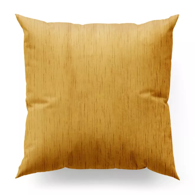 Poszewka szyta miodowa z tkaniny welwetowej w pionowe prążki, wykończona obciążnikiem