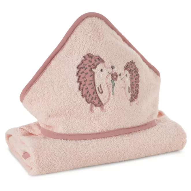 Ręcznik kąpielowy dziecięcy 100x100 cm bawełniany kolor różowy 350g/m2 z kapturem BABY 68