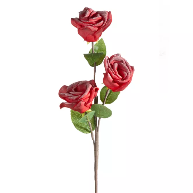 Kwiat sztuczny czerwony z plastycznej pianki foamiran 50 cm