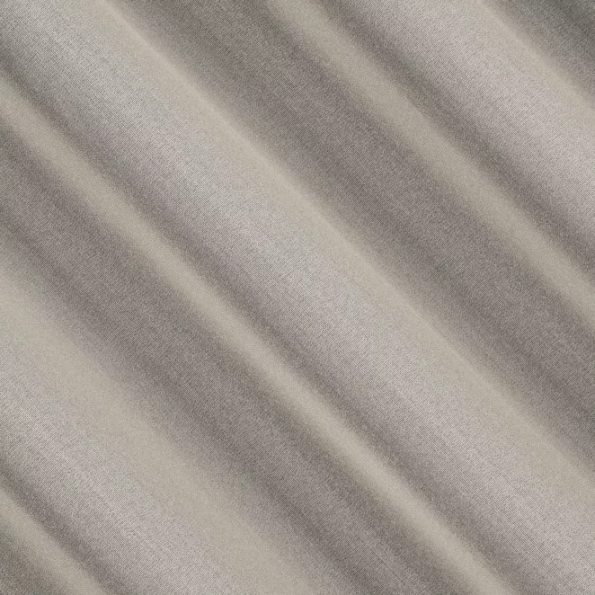 E12/4 Firana szyta na taśmie 5 cm beżowa z miękkiej tkaniny o delikatnym połysku, wykończona obciążnikiem