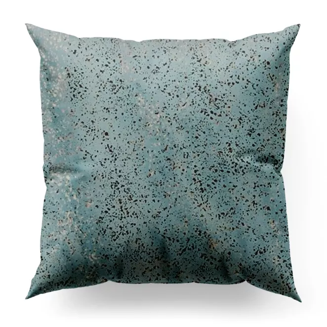 Poszewka szyta STONE niebieska z grubej welwetowej tkaniny w drobny połyskujący wzór