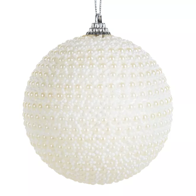 Bombka choinkowa zdobiona drobnymi perełkami