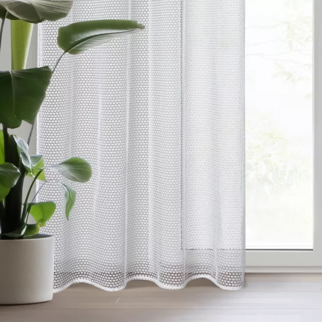 Firana biała z drobnej siateczki 140x250 cm przelotka EVA