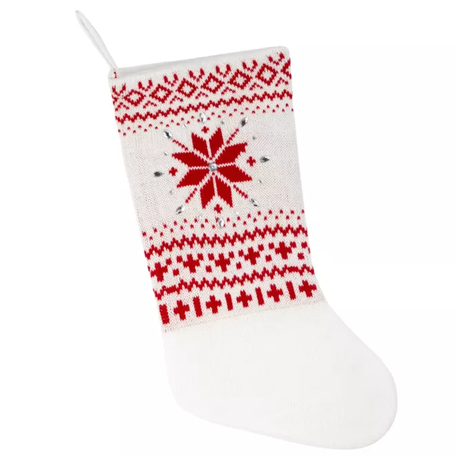 Skarpeta świąteczna z dzianiny ze wzorem