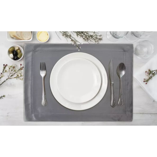 Komplet podkładek 4 szt 40x140 cm stalowych welwetowy MELINDA z ozdobną listwą