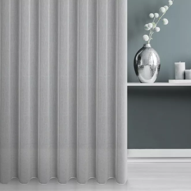 Tkanina firanowa delikatna, miękka, matowa siateczka wykończona obciążnikiem