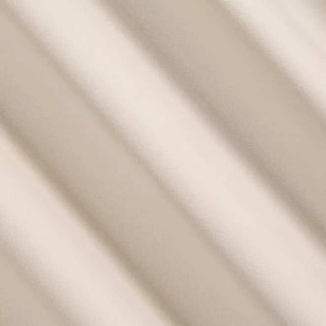 R224/2 Zasłona szyta na taśmie 5 cm jasnobeżowa z gładkiej jednokolorowej tkaniny o jodełkowym splocie