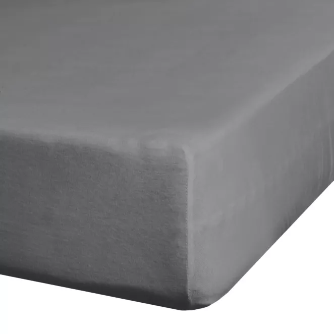 Prześcieradło jersey z gumką 120x200 cm z bawełny kolor stalowy 190 g/m2 Eurofirany Premium