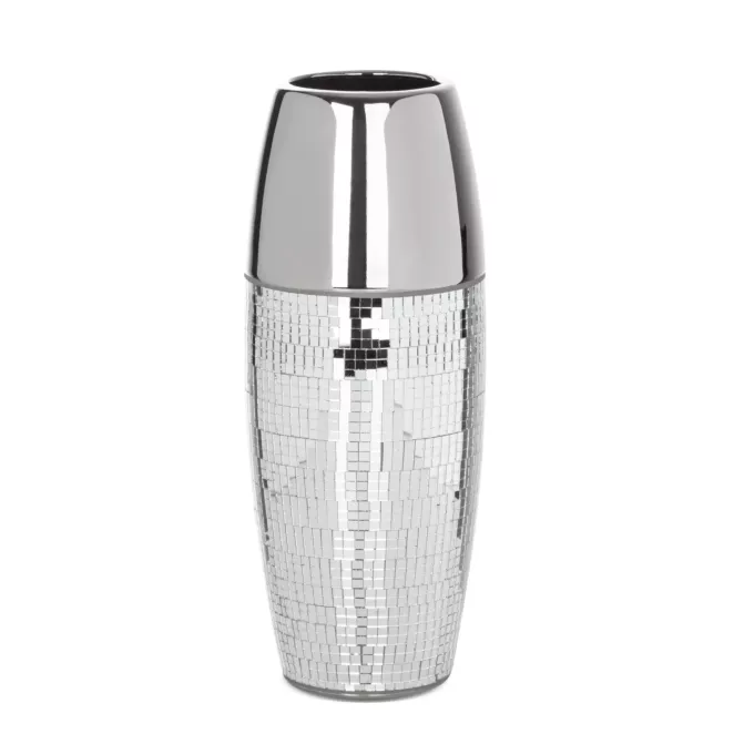 Wazon ceramiczny MIRONA zdobiony drobnymi witrażowymi lusterkami