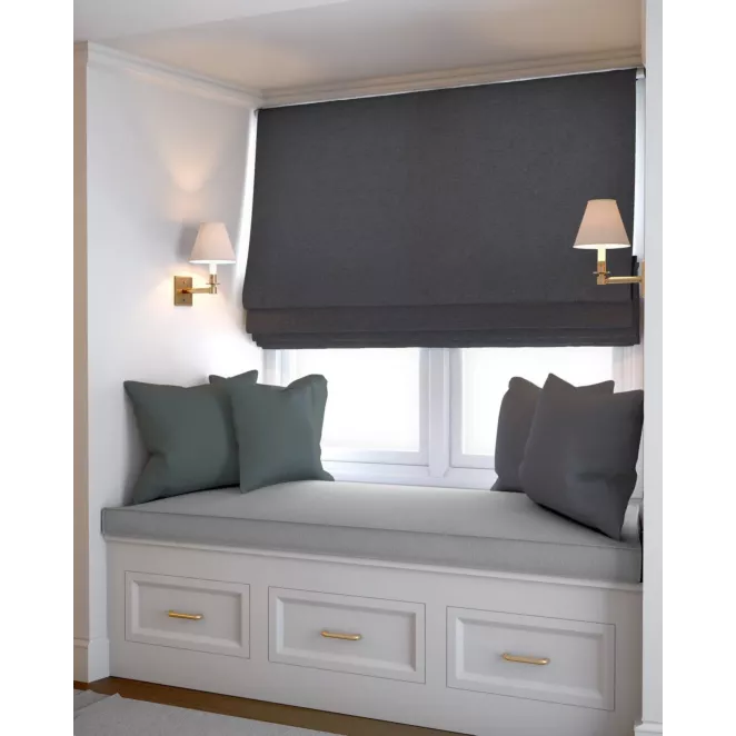 Roleta rzymska stalowa z miękkiej tkaniny o welurowej strukturze