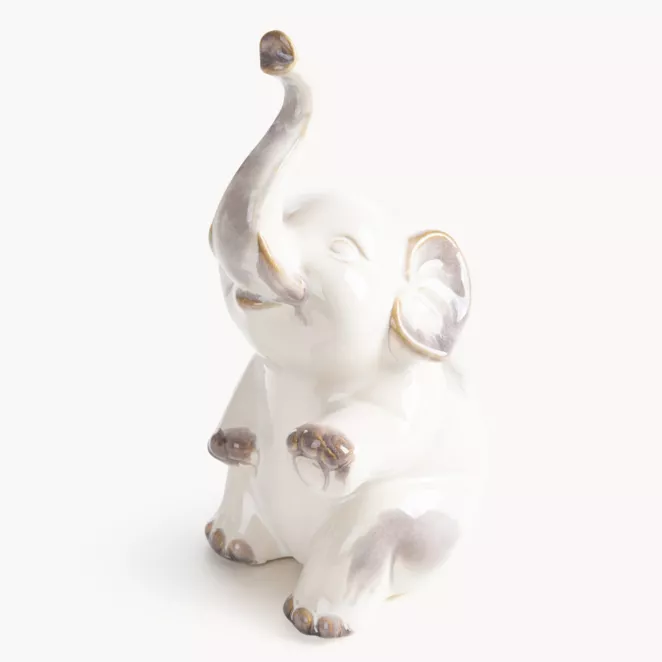 Figurka dekoracyjna słoń kremowa 13x9x23 cm AVANI