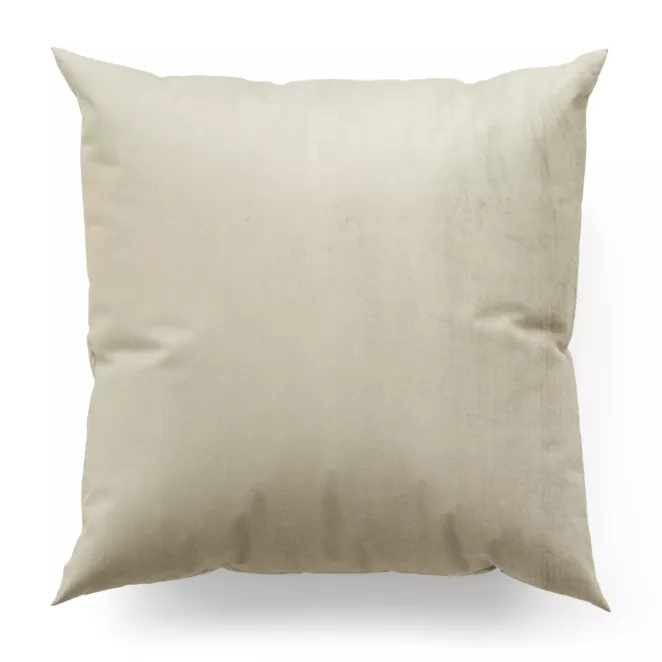 Poszewka szyta jasnobeżowa z miękkiej tkaniny welwetowej