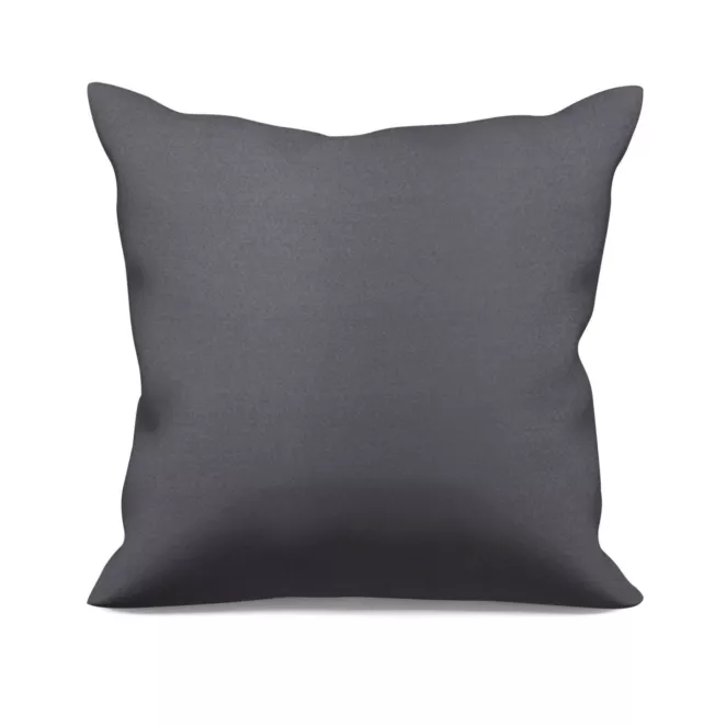 Poszewka szyta grafitowa z gładkiej tkaniny typu dimout