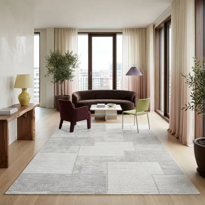 Dywan 60x100 cm kremowo, beżowy o pętelkowej strukturze KAREN