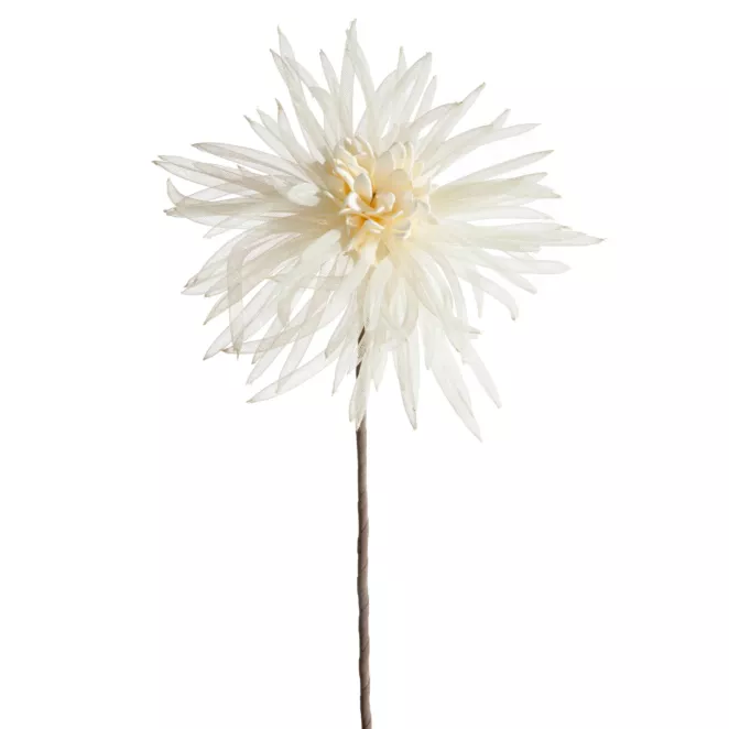 Kwiat sztuczny musztardowy z organzy 80 cm