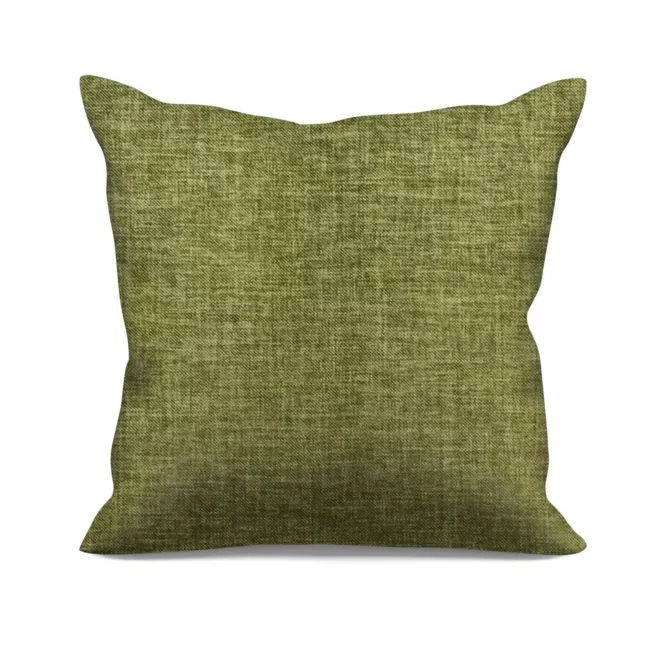 Poszewka szyta zielona z tkaniny zaciemniającej typu dimout o naturalnym splocie, z efektem melanżu