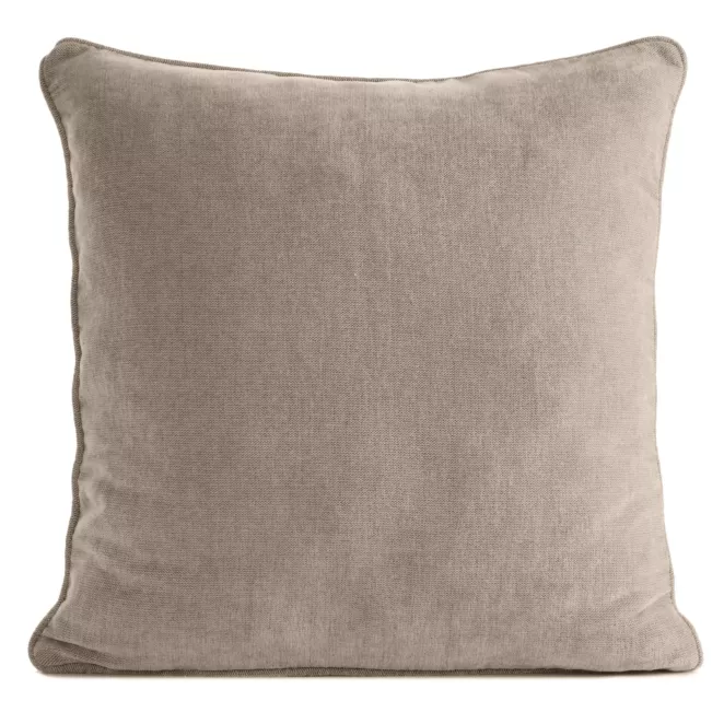 Poszewka na poduszkę 45x45 cm beżowa z szenilowej tkaniny - VANI