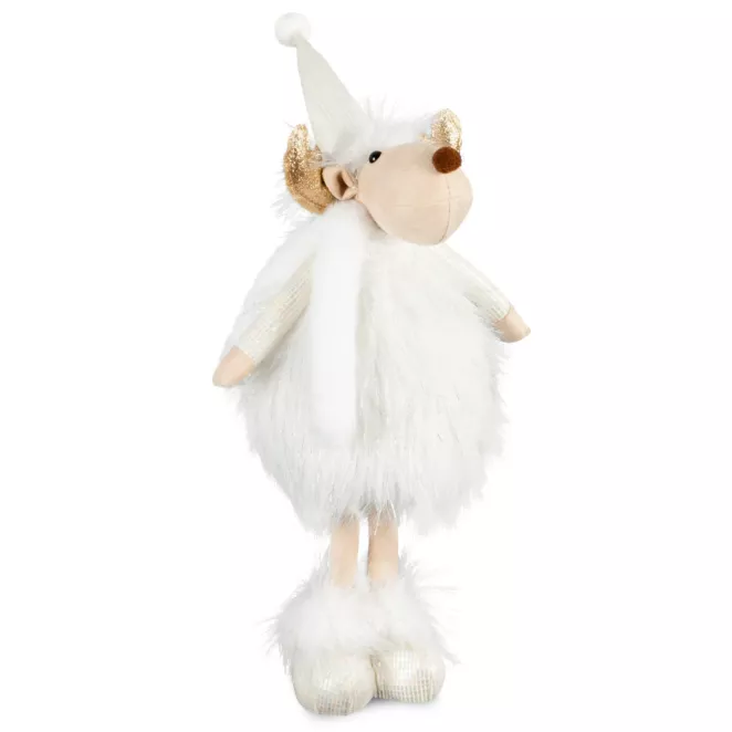 Figurka świąteczna RENIFER w zimowym stroju z miękkich tkanin