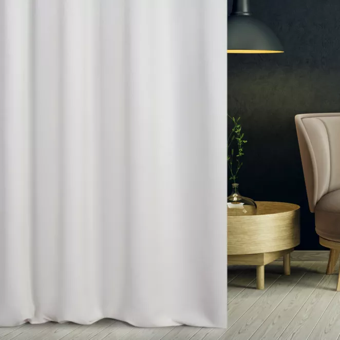 Zasłona szyta na taśmie 5 cm STYLE kremowa o naturalnym charakterze, z widocznym, ozdobnym splotem