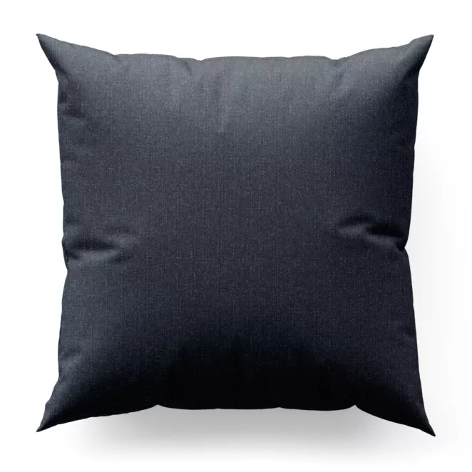 Poszewka szyta granatowa z tkaniny o naturalnym splocie w stylu eko