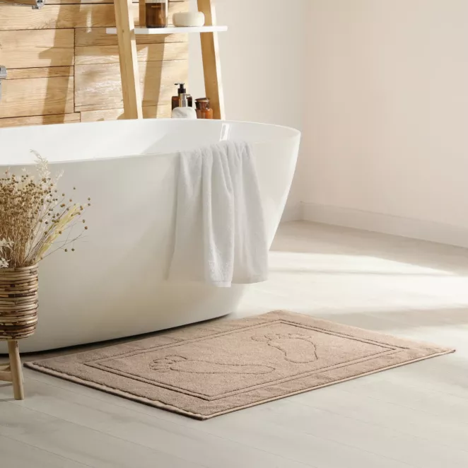 Dywanik łazienkowy bawełniany zdobiony wytłaczanym wzorem 50x70 cm SAMMY