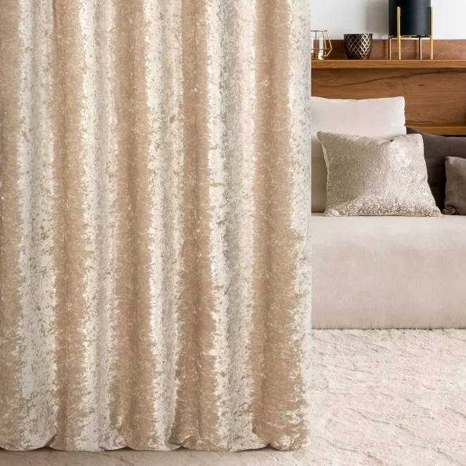 Tkanina zasłonowa, gruba, welwetowa, z połyskiem i efektem gniecenia