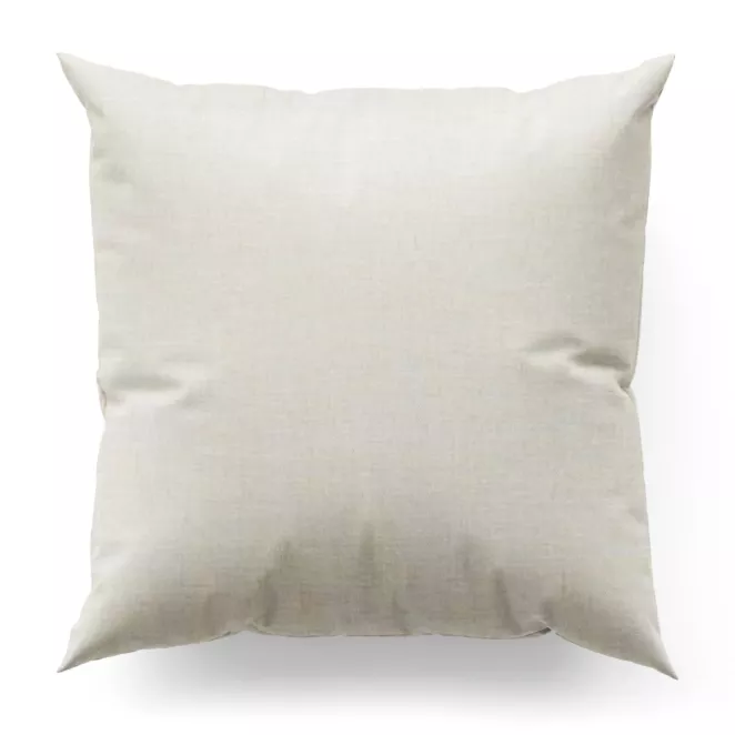 Poszewka na wymiar jasnobeżowa z tkaniny o naturalnym splocie z dodatkiem lnu