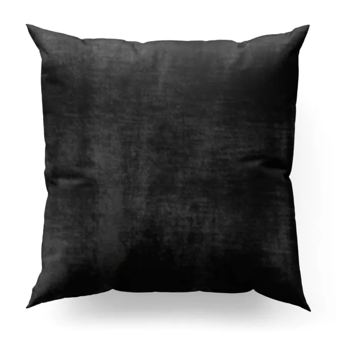 Poszewka szyta SAFARI 1 czarna z miękkiej welwetowej tkaniny z połyskiem i poziomym prążkiem