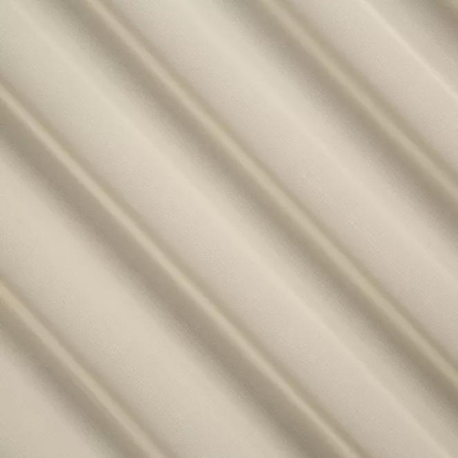 R217/9 Firana szyta na taśmie 5 cm ciemnokremowa z delikatnej połyskującej tkaniny o strukturze deszczyku wykończonej obciążnikiem