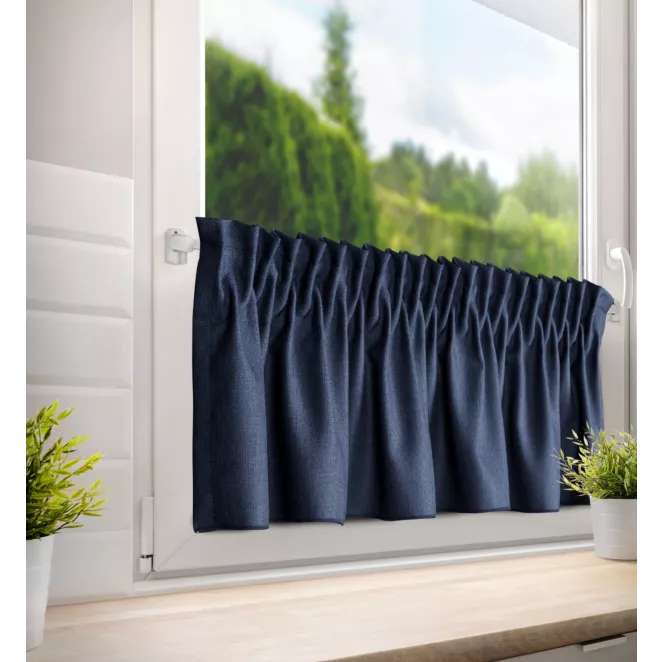 Zazdrostka granatowa z tkaniny o płóciennym splocie 140x30 cm taśma LENA