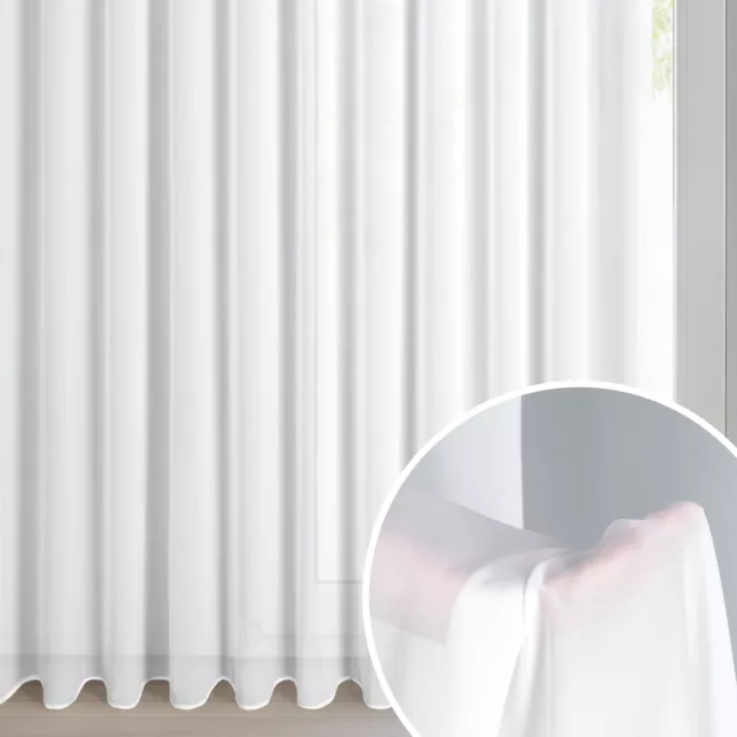 Firana biała matowa z tkaniny szyfonowej 400x250 cm przelotka DEBRA