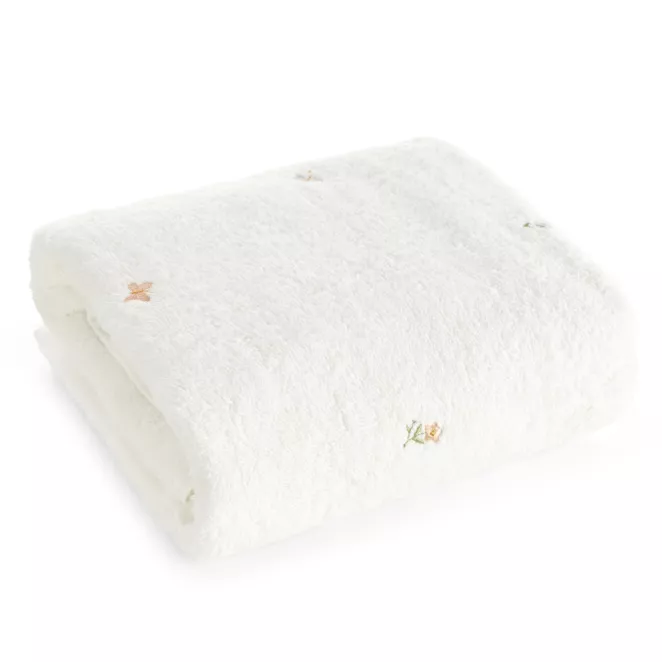 Ręcznik do rąk 30x50 cm bawełniany kolor biały z haftem drobnych kwiatów BLOOM