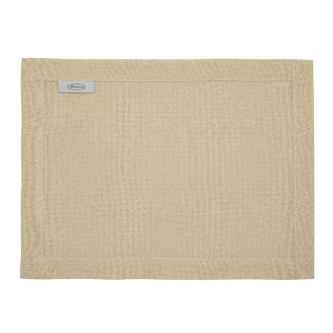 Komplet serwet 4 szt złoty 30x40 cm o strukturze płótna STELLA 1 z dodatkiem srebrnej nici