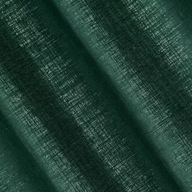 L117/10 Zasłona szyta na taśmie 5 cm zielona z szenilowej tkaniny z dodatkiem połyskującej nici