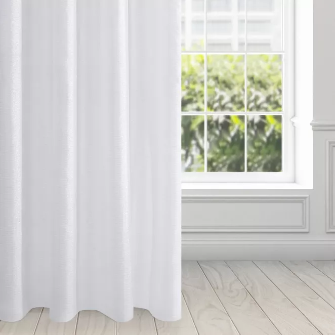 Firana biała przetykana srebrną nicią 140x250 cm przelotka ARLONA