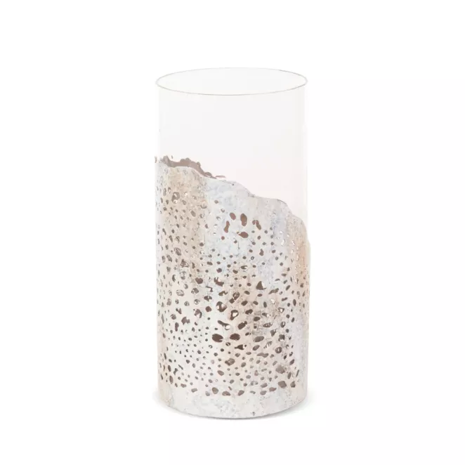 Wazon DIMON ze szkła artystycznego z metalowym zdobieniem