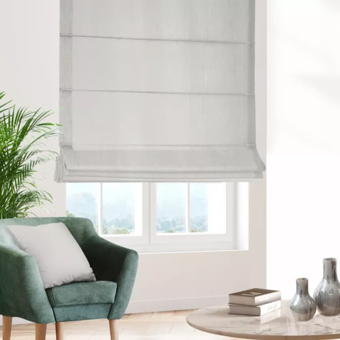 Roleta rzymska kremowa z gładkiego, matowego welwetu