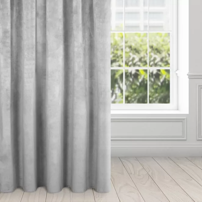 Zasłona stalowa z aksamitnego welwetu, aksamit 290 g/m2 140x270 cm taśma - RIA - Diva Line