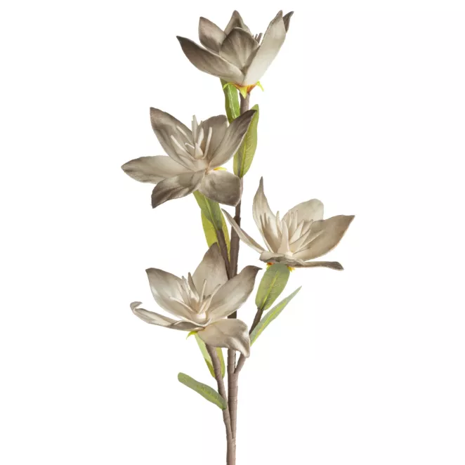 Kwiat sztuczny ciemnobeżowy z plastycznej pianki foamiran 50 cm